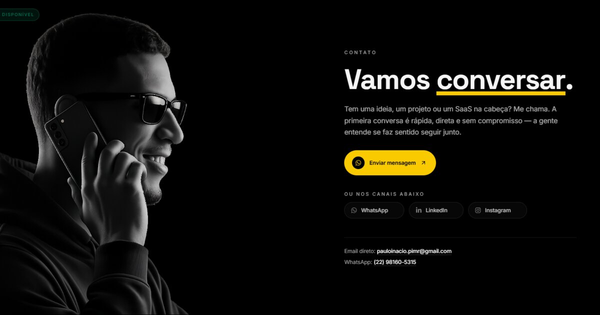 Paulo Inacio — Desenvolvedor Fullstack & Criador de Sistemas | Portfolio